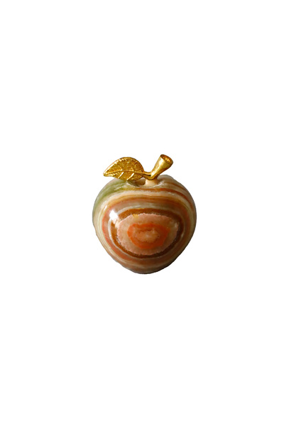 Tiny Handmade Green Onyx Apple Trinket – 1.5 Inch Natural Stone Decorative Apple Object (4 cm)