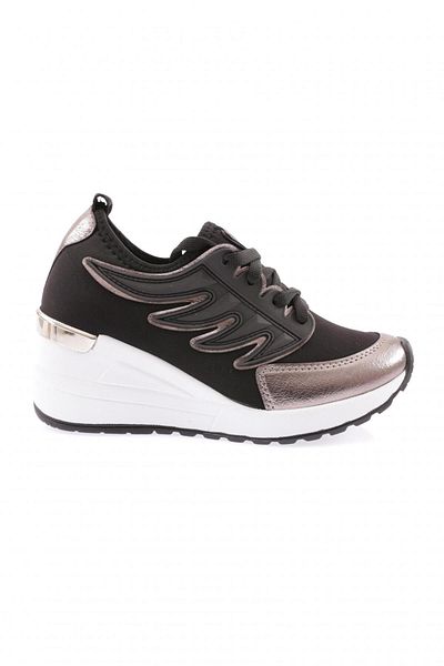 DGN 0114-23y Women's Mega Thick Sole Crystal Stone Sneakers Shoes