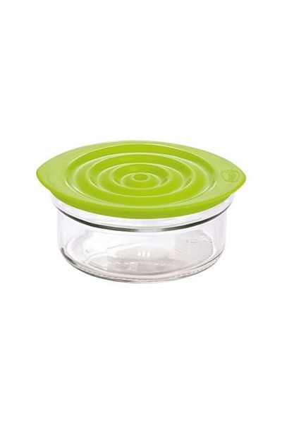 Renga 415 ml Spiral Glass Storage Container & Green