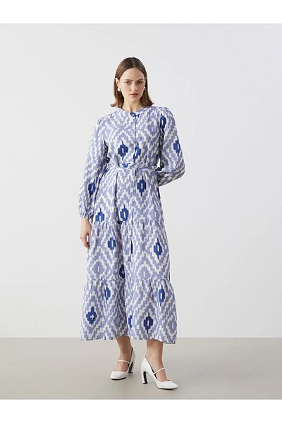 LC Waikiki Rochie de damă cu model LCW Modest Blue Judge Guler