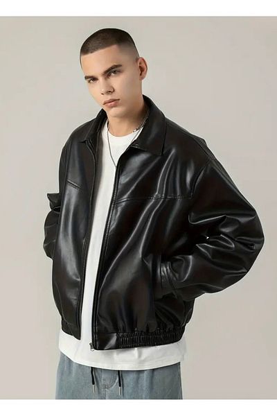 çerme Men's Shirt - Regular Fit Leather Jacket