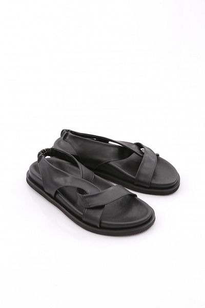 DGN Sandale de damă cu curele încrucișate negre 41513372