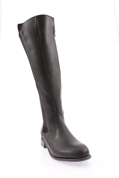 DGN Women's Back Stretch Side Zip Knee High Flats Boots Black 6122668