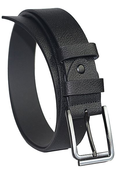 Arkem Black Pu-Leather Men's Belt - Jeans and Canvas, 4cm