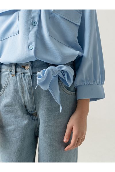 GİYİCEM TEKSTİL Pantaloni din denim deschis pentru fete Dizi 2181