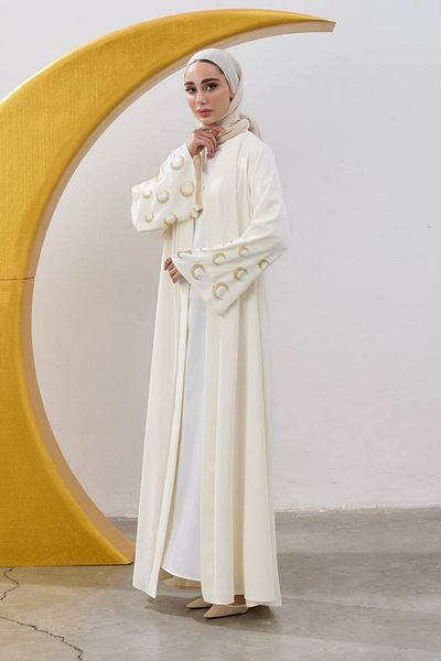 LEYLA STORE Crescent Detailed Special Design Ferace