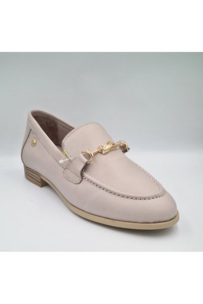 Mammamia D25YA-3320 Pantofi clasici de zi cu zi pentru femei, din piele naturală, gri argintiu