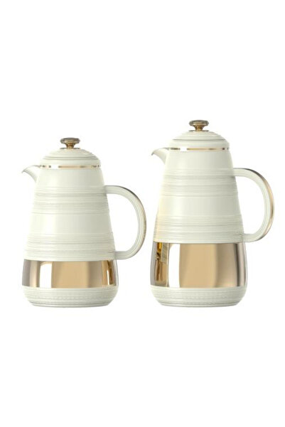 AVCI HOME MAKER طقم قارورة مكون من قطعتين سعة 1.0 لتر + 0.7 لتر - بيج