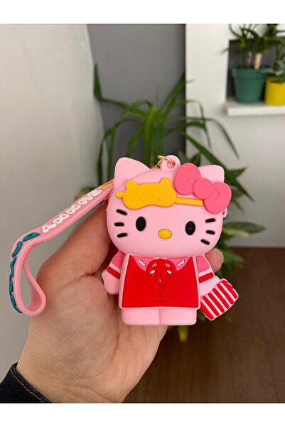Tasarım Hello Kitty Figürlü Silikon Cüzdanlı Anahtarlık , Çanta Aksesuarı Ve ...