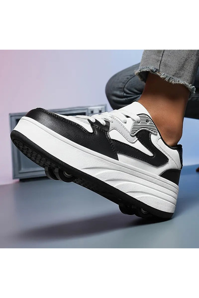 Dnz Erkek ve Kız Gençler için Trend Paten Ayakkabı Çıkarılabilir Tekerleklerle Sneaker