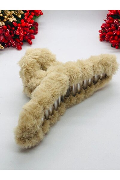 İnDerin Agrafă de păr cu cataramă din pluș cu pene Accesoriu pentru păr (1 bu...