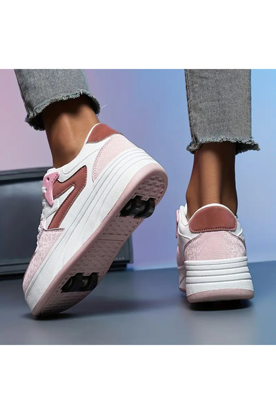 Dnz Erkek ve Kız Gençler için Trend Paten Ayakkabı Çıkarılabilir Tekerleklerle Sneaker