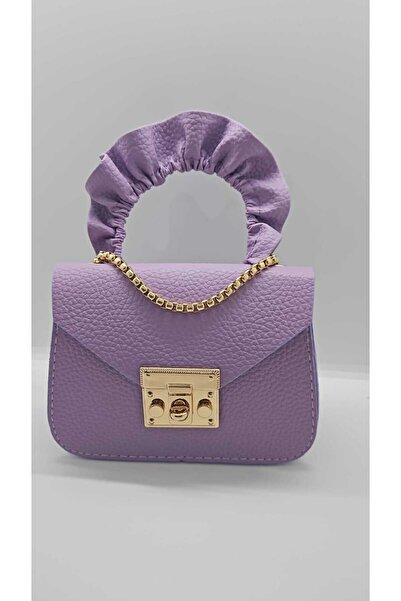 ALFA AKSESUAR 03 Çocuk Çantası Lila – Suni Deri, Küçük Boy, Prenses Tasarım