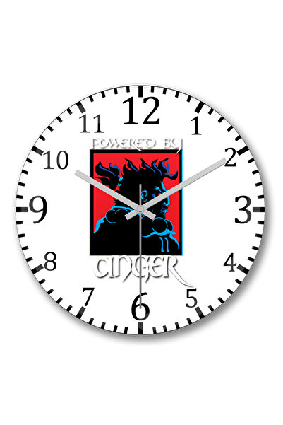 BASKI DÜNYASI Ceas de perete Akuma Powered by Anger din sticlă autentică bombată