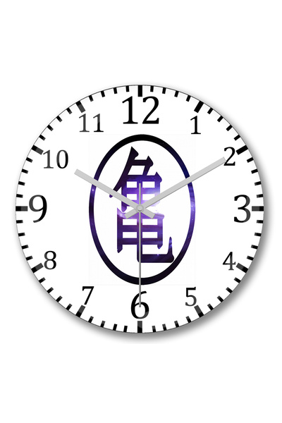 BASKI DÜNYASI Simbolo da Tartaruga، ساعة حائط Primeiro Kanji De Gokui من الزجاج الحقيقي المنحني