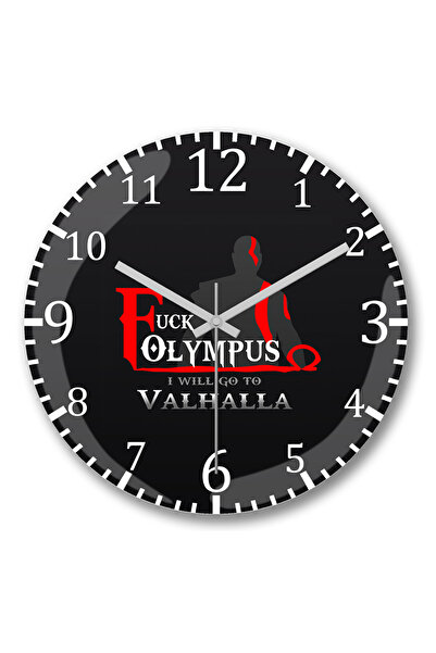 BASKI DÜNYASI إله الحرب (2) ساعة حائط من الزجاج الحقيقي المنحني