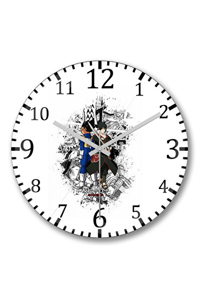 BASKI DÜNYASI Ceas de perete Anti Herois 01 din sticlă de veritabilă sticlă
