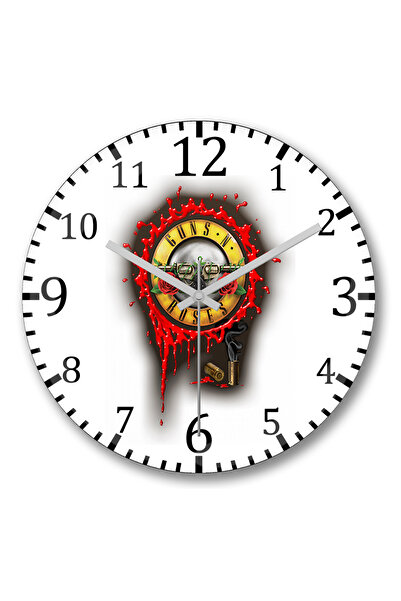 BASKI DÜNYASI Ceas de perete Guns n Roses din sticlă autentică bombată