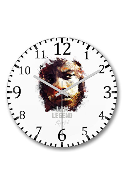 BASKI DÜNYASI ساعة حائط أنا ليجيند روبرت نيفيل من الزجاج الحقيقي المنحني