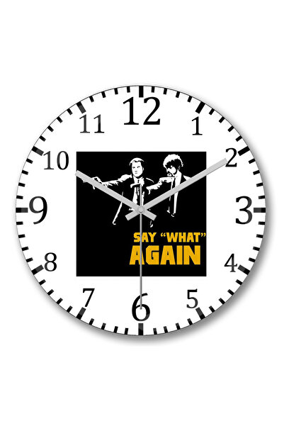 BASKI DÜNYASI Ceas de perete negru Pulp Fiction din sticlă de verități autentică