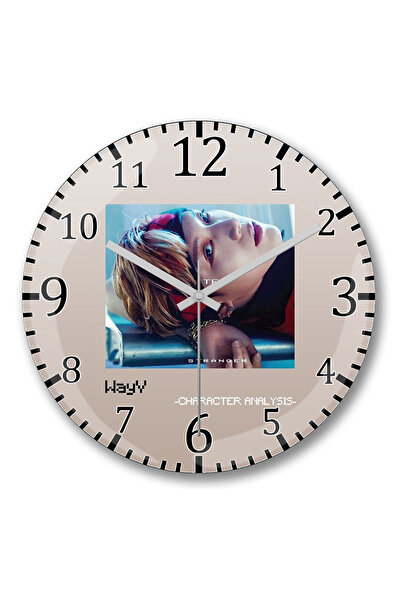 BASKI DÜNYASI ساعة حائط Ten WayV Take Off لتحليل الشخصيات من الزجاج الحقيقي المنحني