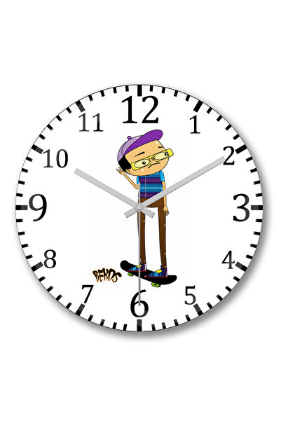 BASKI DÜNYASI Ceas de perete Bekos Artes Sk8 din sticlă reală bombată