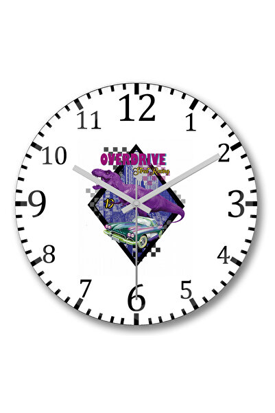 BASKI DÜNYASI ساعة حائط أوفر درايف من الزجاج الحقيقي المنحني