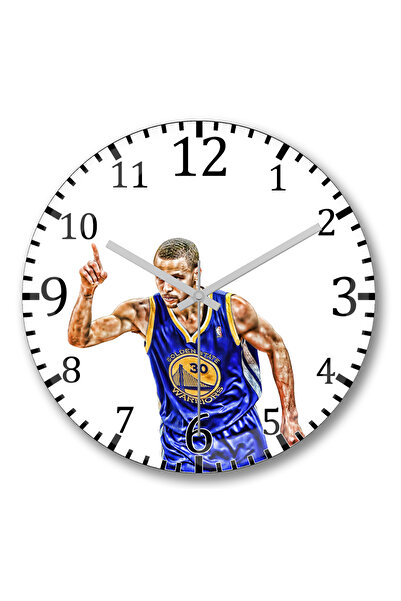BASKI DÜNYASI Ceas de perete Stephen Curry din sticlă autentică bombată