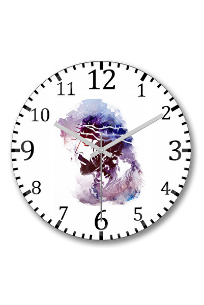 BASKI DÜNYASI Ceas de perete Leao Jesus din sticlă autentică bombată