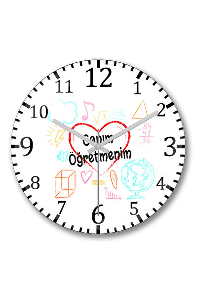 BASKI DÜNYASI 24 نوفمبر ساعة حائط خاصة بيوم المعلم من الزجاج الحقيقي المنحني