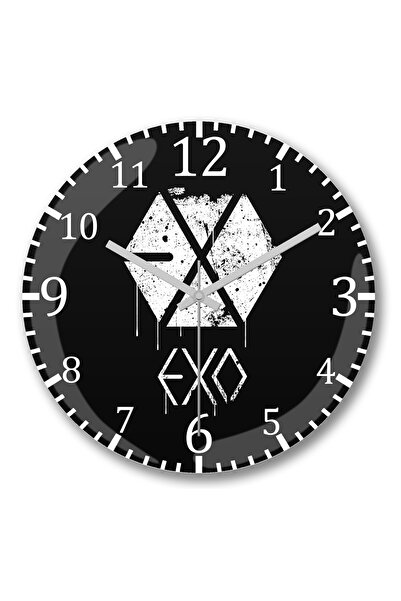 BASKI DÜNYASI Ceas de perete Exo Grunge Spraypaınt din sticlă autentică bombată