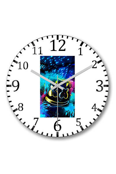 BASKI DÜNYASI ساعة حائط مارشميلو من الزجاج الحقيقي المنحني