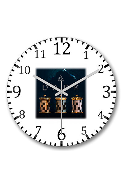 BASKI DÜNYASI Ceas de perete Dark II din sticlă autentică bombată