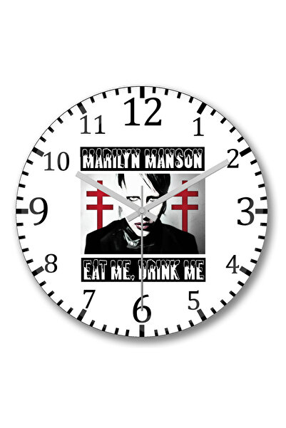 BASKI DÜNYASI ساعة حائط مارلين مانسون من الزجاج الحقيقي المنحني