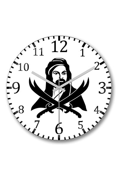 BASKI DÜNYASI ساعة حائط هرتز علي علوية زولفيقار من الزجاج الحقيقي المنحني