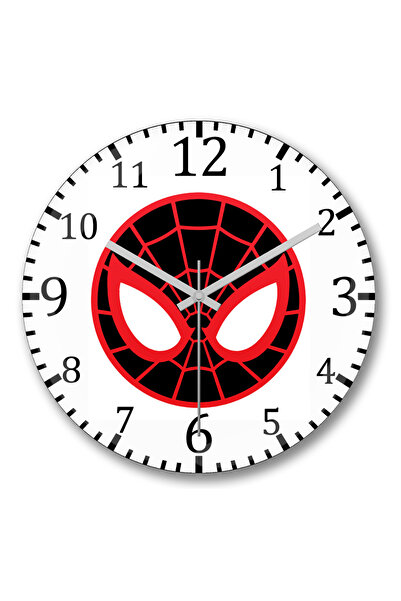 BASKI DÜNYASI Ceas de perete Spider Man cu față de păianjen din sticlă autent...