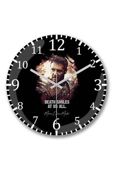 BASKI DÜNYASI الموت يبتسم لنا جميعًا ساعة حائط من الزجاج الحقيقي المنحني