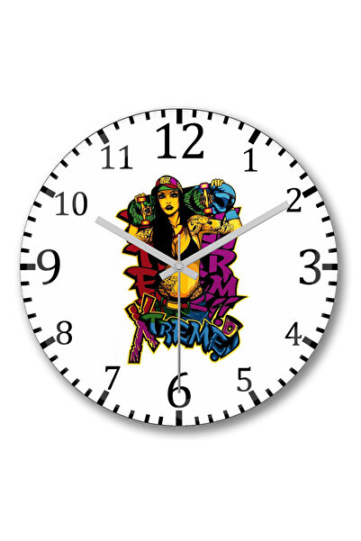 BASKI DÜNYASI Ceas de perete Menina Radical din sticlă autentică bombată