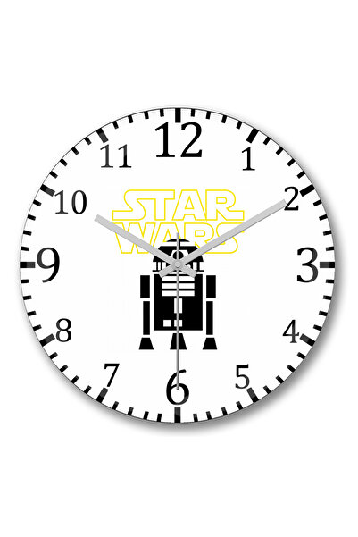 BASKI DÜNYASI Ceas de perete Star Wars R2D2 din sticlă autentică bombată