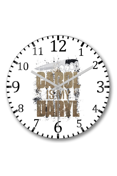 BASKI DÜNYASI ساعة حائط كارول إز ماي داريل من الزجاج الحقيقي المنحني