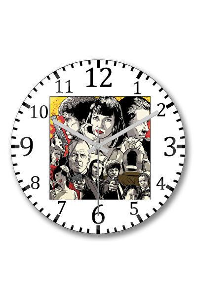 BASKI DÜNYASI Ceas de perete cu ilustrație Pulp Fiction din sticlă de verităț...