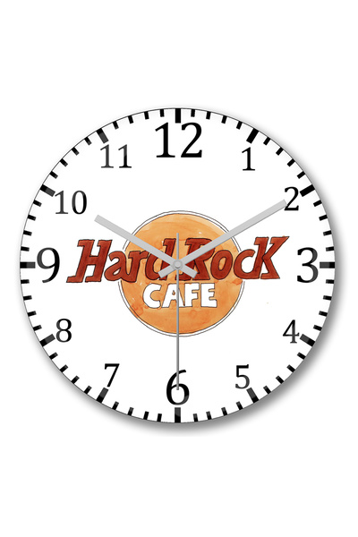 BASKI DÜNYASI ساعة حائط هارد روك كافيه من الزجاج الحقيقي المنحني