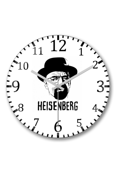 BASKI DÜNYASI ساعة حائط Breaking Bad Heisenberg Jesse Sepia من الزجاج الحقيقي المنحني
