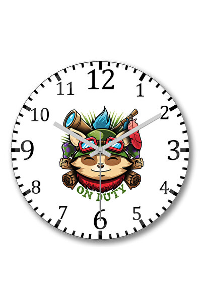 BASKI DÜNYASI Ρολόι τοίχου League Of Legends Teemo από κυρτό γυαλί