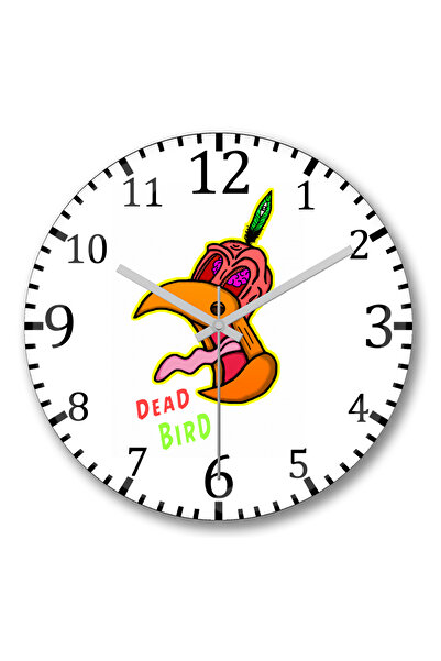 BASKI DÜNYASI ساعة حائط على شكل طائر ميت من الزجاج الحقيقي المنحني