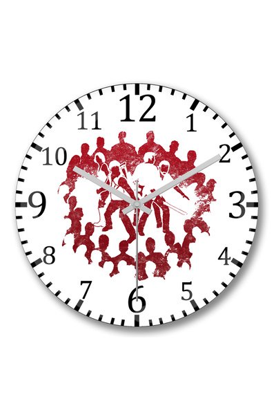 BASKI DÜNYASI محيطة بساعة حائط الموت من الزجاج الحقيقي المنحني