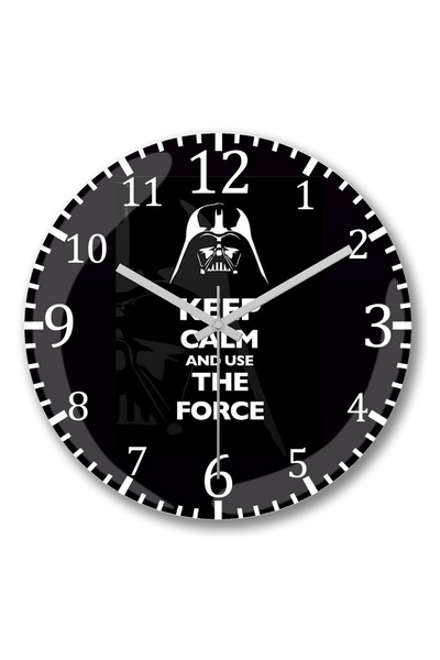 BASKI DÜNYASI Ceas de perete Star Wars Keep Calm And Use The Force din sticlă autentică bombata