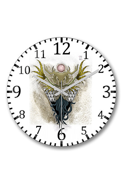 BASKI DÜNYASI Ceas de perete Skull Devil Color Branca din sticlă autentică bo...