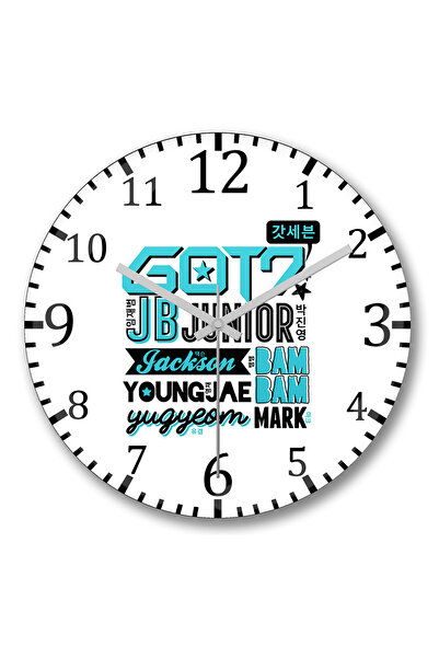 BASKI DÜNYASI ساعة حائط جوت 7 كولاج من الزجاج الحقيقي المنحني