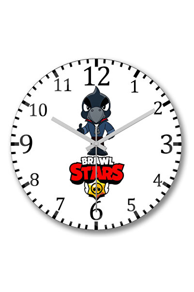 BASKI DÜNYASI Ceas de perete Brawl Stars Crow din sticlă autentică bombată